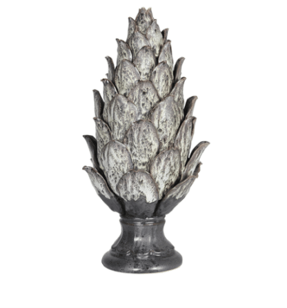 Tall Rustic Grey Ceramic Artichoke