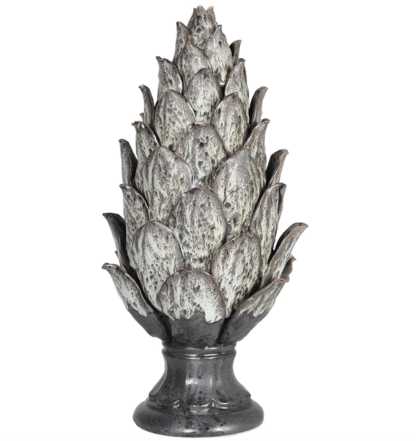 Tall Rustic Grey Ceramic Artichoke