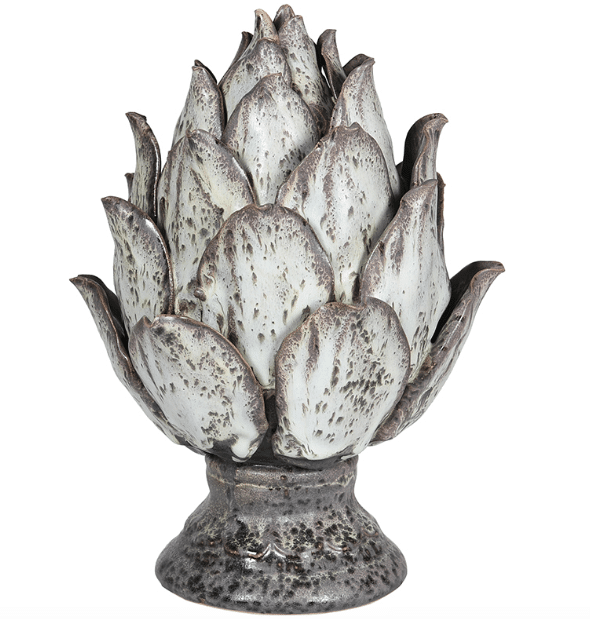 Small Rustic Grey Ceramic Artichoke