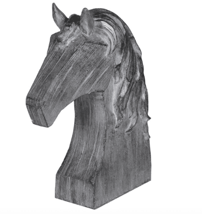 Rustic Grey Horse Head Decoration