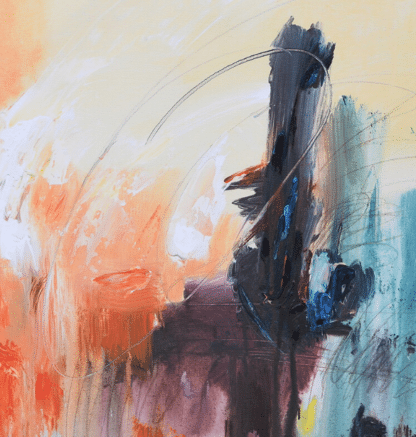Colourful Abstract Hand Painted Art on Canvas