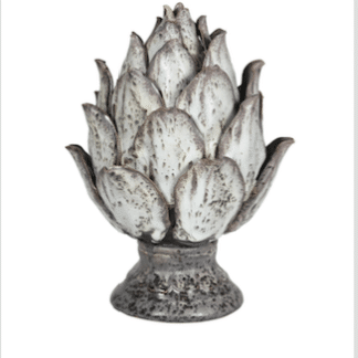 Small Rustic Grey Ceramic Artichoke