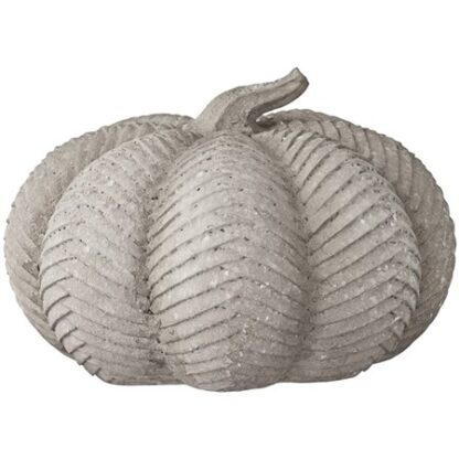 Decorative Polyresin Rustic & Textured Grey Pumpkin