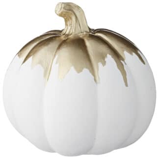 White & Gold Decorative Pumpkin