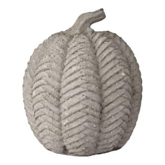 Decorative Polyresin Rustic & Textured Grey Pumpkin