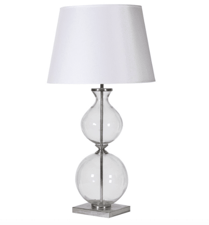 Tall White Bubble Glass Lamp