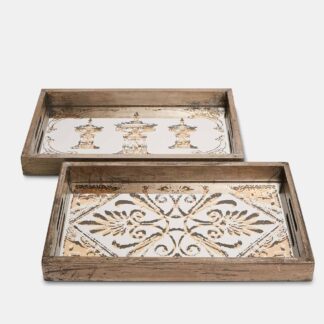 Wooden Mirrored Tray