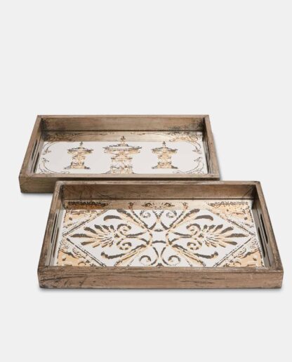 Wooden Mirrored Tray