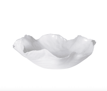 Decorative White Ceramic Wave Plate