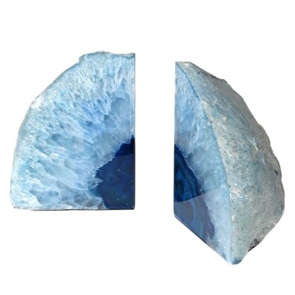 Turquoise Blue Natural Agate Bookends