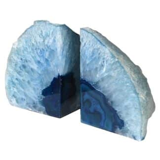 Turquoise Blue Natural Agate Bookends