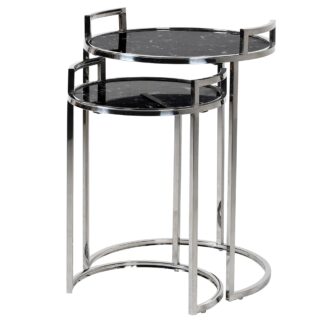 Alexi Marble Composite Side Tables - Set of Two