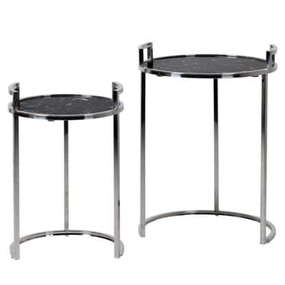 Alexi Marble Composite Side Tables - Set of Two