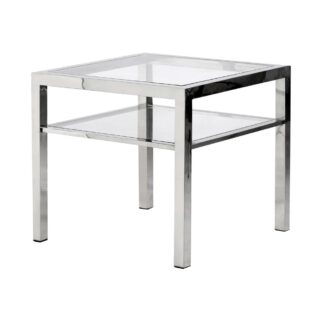 Silver Square Glass Side Table