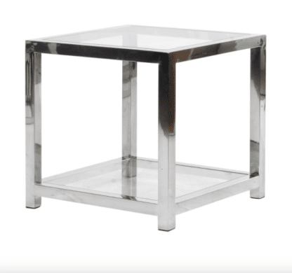 Silver Square Glass Side Table