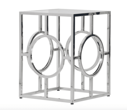 Square Steel & Glass Side Table