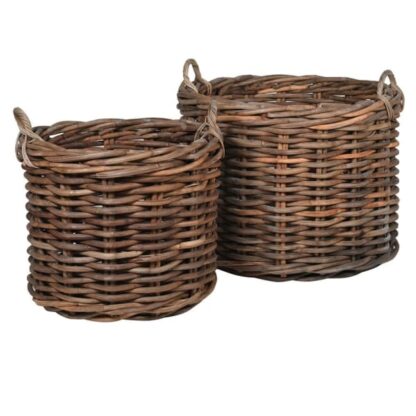 Set of 2 Large rattan baskets
