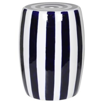 white blue ceramic stool