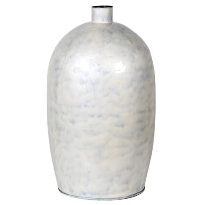 Tall White Enamel Vase