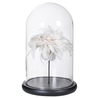 Cream Feather Glass Dome