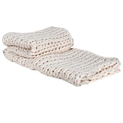 Cream Cable Knit Blanket