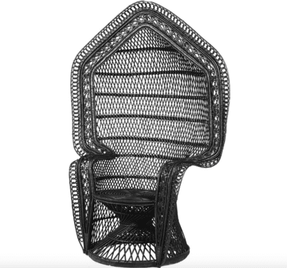 Large Outdoor Black Peacock Chair