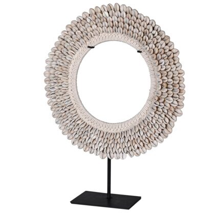 Large cream shell disc on stand