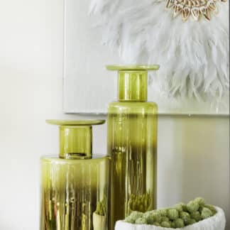 Tall Green Olivia Bottle Vase