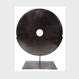 Black Marble Disc on Stand