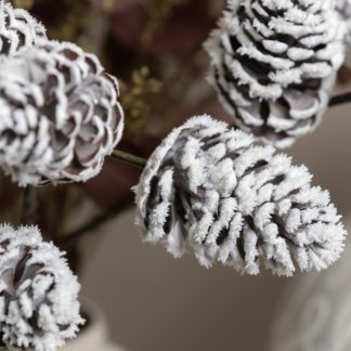 Snowy pine cone spray