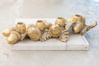 Gold Acorn Candelabra