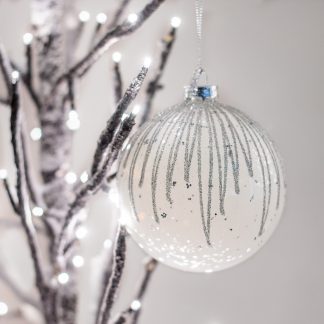 White Glitter Bauble