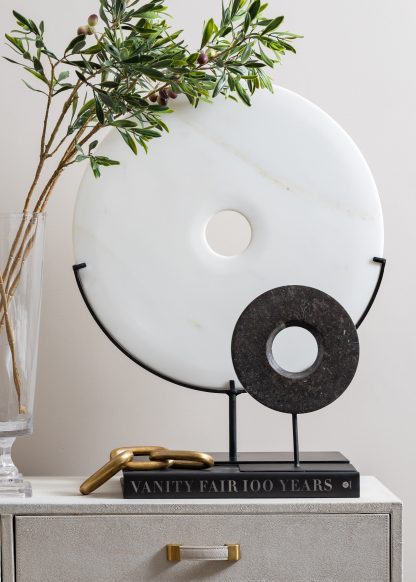 Black Marble Disc Sculpture