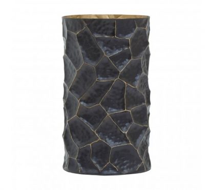 Black & Gold Hammered Texture Vase