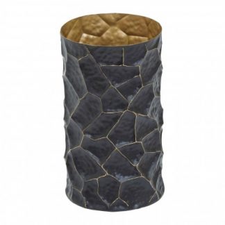 Black & Gold Hammered Texture Vase