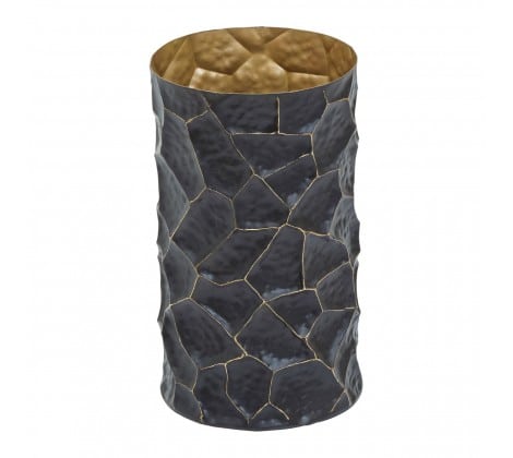 Black & Gold Hammered Texture Vase