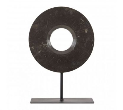 Black Marble Disc Sculpture