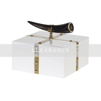 Horn Handle White Box With Gold Trim
