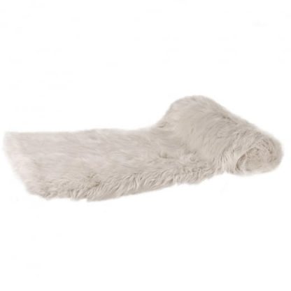 Creme Thick Faux Fur Throw