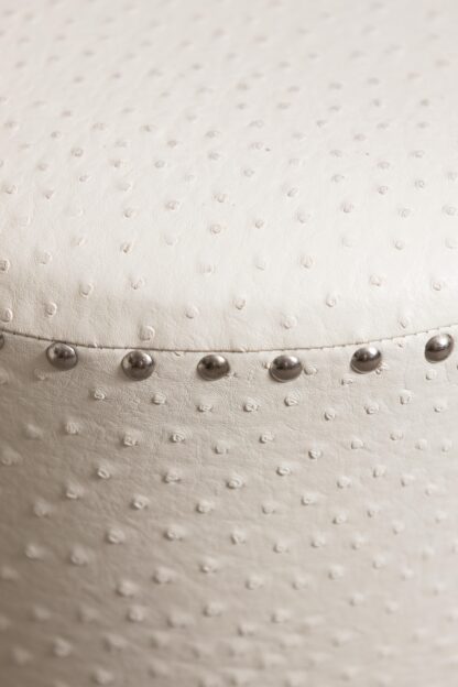 Round White Studded Stool