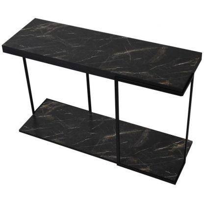 black marble effect console table