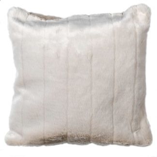 White faux fur cushion