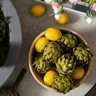 Realistic Olive Green Artichoke Head