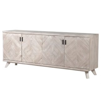 Washed 4 Door Parquet Sideboard