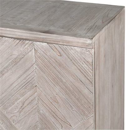 Washed 4 Door Parquet Sideboard