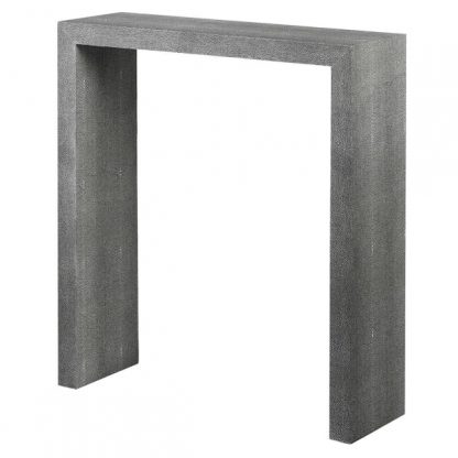 Leather Grey Shagreen Console