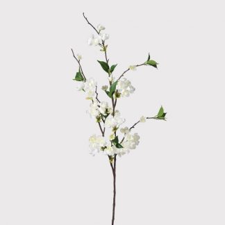 Faux Flowers White blossom stem