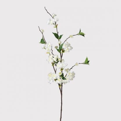 Faux Flowers White blossom stem