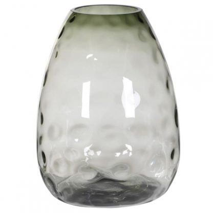 smoke dimpled effect glass vase