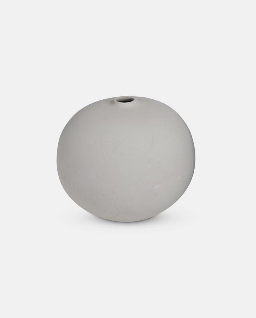 white round textural vase